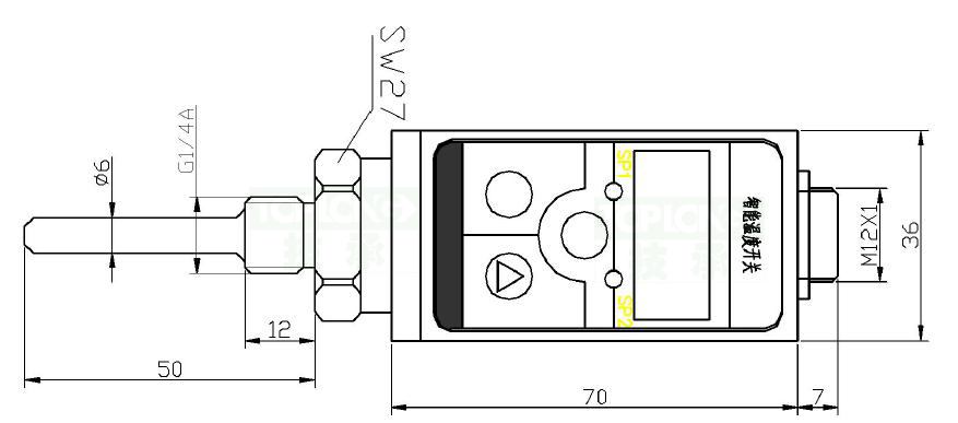 HFS靶式水流开关流量控制范围图