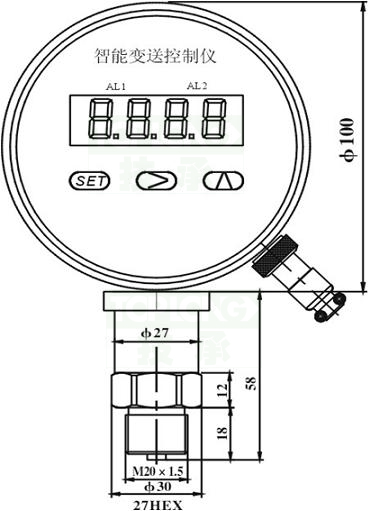 HFS靶式水流开关流量控制范围图