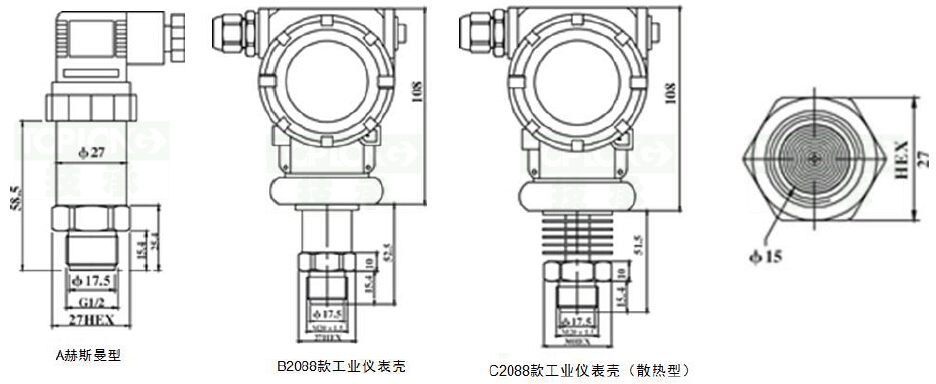 HFS靶式水流开关流量控制范围图